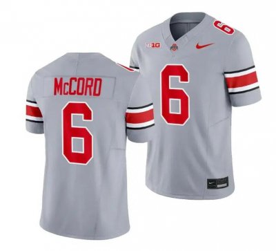 Youth NCAA Ohio State Buckeyes Kyle McCord #6 College Stitched 2023 Alternate Grey Football Jersey QU20Q22JO